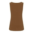 thumbnail image 7 of AKOEE Plus Size Tank Tops for Women Side Split Hem Casual Crewneck Summer Base Tee Sleeveless Plain Tshirts (XL, Brown), 7 of 7
