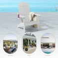 thumbnail image 2 of ACEGOSES 1 Pcs Outdoor Patio Adirondack Chair with Cup-holder for Garden, Lawn Yard and Beach, White, 2 of 9