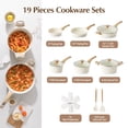 thumbnail image 2 of SENSARTE Ceramic Nonstick Pots and Pans Set, 19Pcs Healthy Kitchen Cookware Set with Pots Protectors, Induction Compatible White, 2 of 9