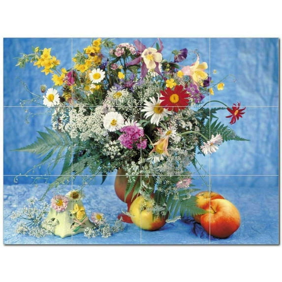 Flower Picture Ceramic Tile Mural Kitchen Backsplash Bathroom Shower 404921-L43