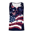thumbnail image 4 of TEAJOPSUU Womens July 4th Tank Tops USA Printed V-Neck Sleeveless Blouses Red White Blue Loose Fitted Summer Tank E-Multicolor, 4 of 5