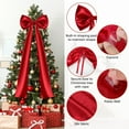 thumbnail image 6 of CoreLiving Extra Large Christmas Tree Bow Topper, 20x47 Inches Giant Big Red Bow, Wine Red Stain Christmas Wreath Bows for Tree Topper Door Wall Home Party Holiday Wedding Birthday Decorations, 6 of 7