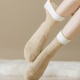 thumbnail image 4 of Kmdttou Women's Winter Mid Tube Socks With Fleece For Warmth And Cold Protection Coral Fleece Socks Casual Soft Lightweight Quarter Socks, 4 of 7