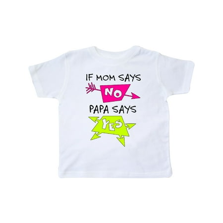 

Inktastic If Mom Says No Papa Says Yes Gift Toddler Boy or Toddler Girl T-Shirt