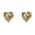 thumbnail image 3 of Clara Pucci 1Ct Synthetic Yellow Moissanite Heart Cut VVS1 Screw Back Stud 18k Solid hypoallergenic Gold Designer Earrings For April, 3 of 7