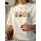 thumbnail image 1 of Camiseta informal de inspiración vintage para mujer con estampado geométrico de tarro de pepinillos - Algodón, cuello redondo, lavable a máquina, top de verano | Camiseta de inspiración vintage | Teji, 1 of 6