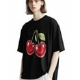 thumbnail image 5 of Men's T-Shirt Red Fruit Cherry Short Sleeve Casual Tee Classic Crew Neck T-Shirt for Men, M, 5 of 7