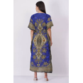 thumbnail image 4 of Women’s Long Polyester Kaftan Maxi Dress Kimono Sleeve Tunic Top Cover Up, One Size Royal Blue, 4 of 5