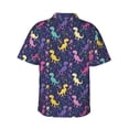 thumbnail image 3 of Picia Colorful Dinosaur Gentle Cotton Regular Fit Short Sleeve Casual Hawaiian Shirt for Men-X-Large, 3 of 9