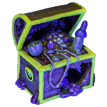 Pagoda Aquarium Ornament - GloFish Treasure Chest Ornament for Aquariums, Small