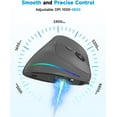 thumbnail image 4 of 2.4GHz Ergonomic Mouse, Wireless Bluetooth Vertical Mouse for Work, 4800 DPI Optical Tracking, 5 Adjustable DPI, Quiet Clicks, RGB Light, Compatible with Computer, Laptop, PC, Mac, Desktop - Gray, 4 of 4