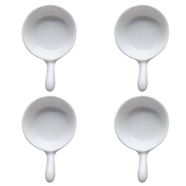 Mini fuente para servir con asa, redonda, para servir ensaladas, vinagreras, aperitivos, mantequilla, ketchup, cuenco para aperitivos, 4 unidades