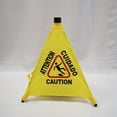 thumbnail image 2 of 2X Caution Wet Floor Sign, Slippery When Wet Pops Up Sign, Wall Mounted Foldable Bilingual Warning Alert Cone, 2 of 5