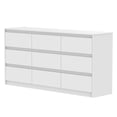 thumbnail image 5 of OXYLIFE Commode Blanche à 9 Tiroirs, Commode en Bois Armoire Verticale Organisateur de Rangement pour Chambre, Salon, Couloir, 5 of 5
