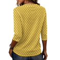 thumbnail image 6 of Gaukiv Womens Half Length Sleeve Tops Polka Dot Shirts Crew Neckline Blouses Yellow M, 6 of 6