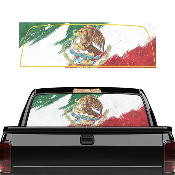 chaqlin Rear Window Decals for Trucks - Back Window Decals Fit Most Pickup Trucks SUV, Back Window Decal for Car Personalized Decoration Easy Install , Mexican Flag Eagle