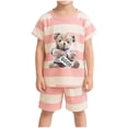 thumbnail image 3 of Rvasteizo Toddler Summer Outfits Print Short Sleeve Top and Elastic Waist Casual Set for Boys Girls 6 Months to 6 Years, 3 of 4