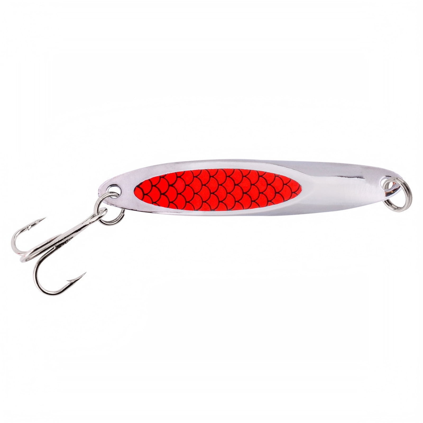Izexuh Metal Spoon Lure Curved Slant Casting Spinner Bait with Treble Hook Long Cast Reflective Jigging Spoon for Sea Bass and Trout