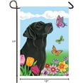 thumbnail image 2 of Black Labrador - Best of Breed Butterfly Garden Flag, 2 of 2