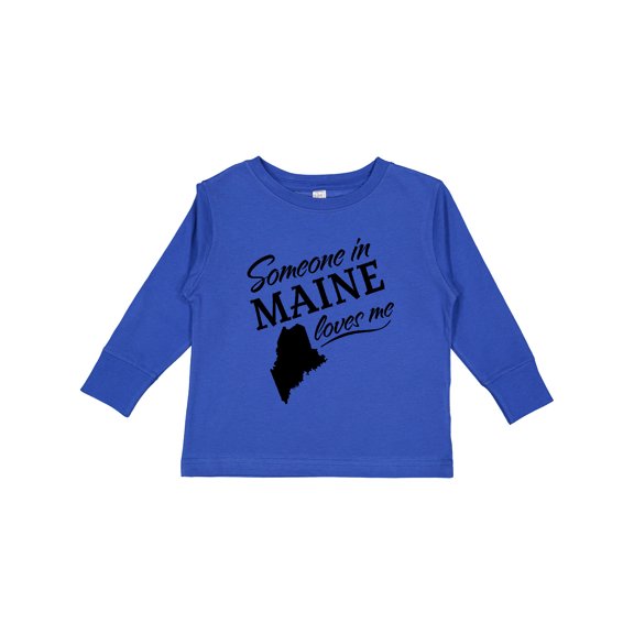 Inktastic Someone in Maine Loves Me Boys or Girls Long Sleeve Toddler T-Shirt