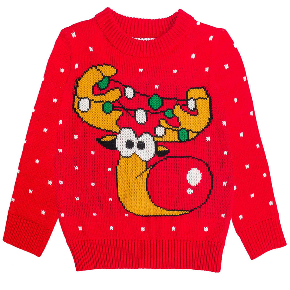 Tstars Boys Unisex Ugly Christmas Sweater Cute Reindeer Kids Christmas Gift Funny Humor Holiday Shirts Xmas Party Christmas Gifts for Boy Toddler Sweater Ugly Xmas Sweater - image 1 of 7