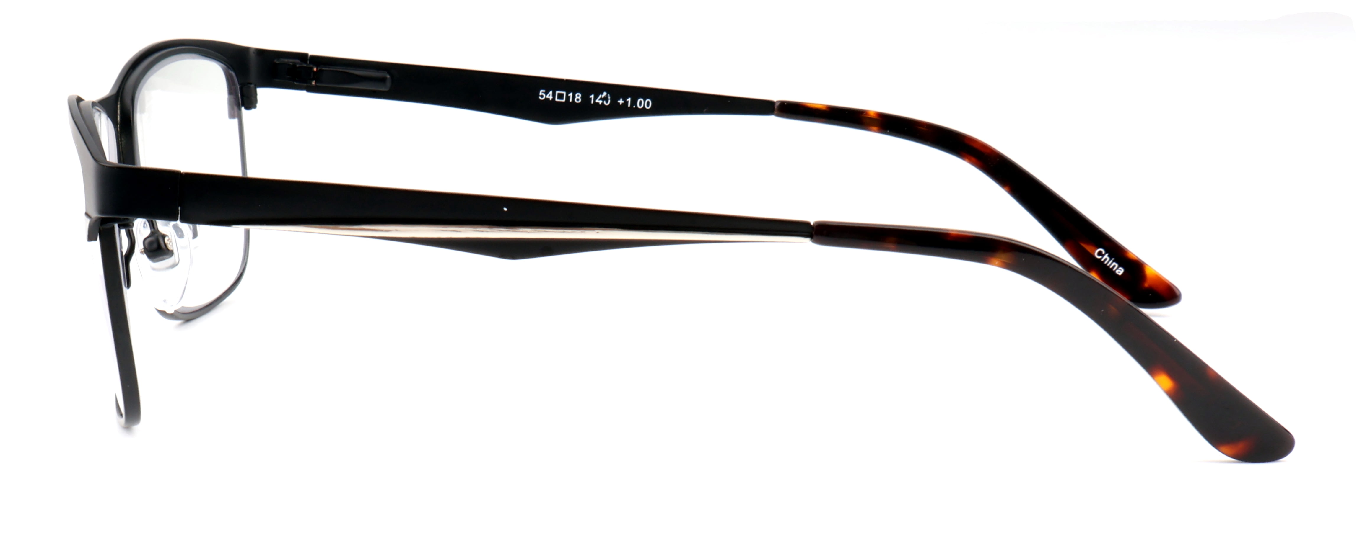 Men Large Metal Frame Clear Progressive Reading Glasses - Zero Power On Top - No Bubble 6035 +2.00