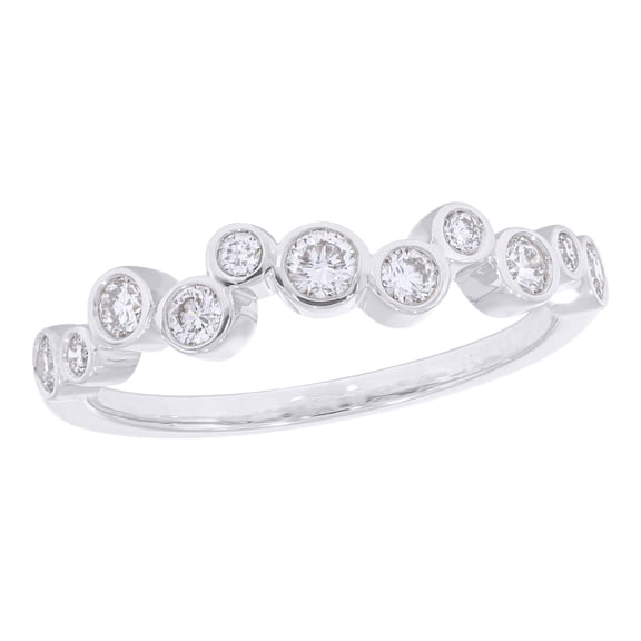 KEEVA JEWELS 0.45 Ct Round Lab Grown Diamond Wedding Band for Women, F-G Color VS Clarity, 925 Sterling Silver with White Gold Plated Finish-5.0