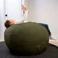 thumbnail image 3 of Big Joe Fuf 4Ft Foam Bean Bag Chair with Removable Cover for Kids, Teens, Forest Green Velveteen, Durable Woven Polyester, 4 foot Large Reading and Gaming Seat, 3 of 6