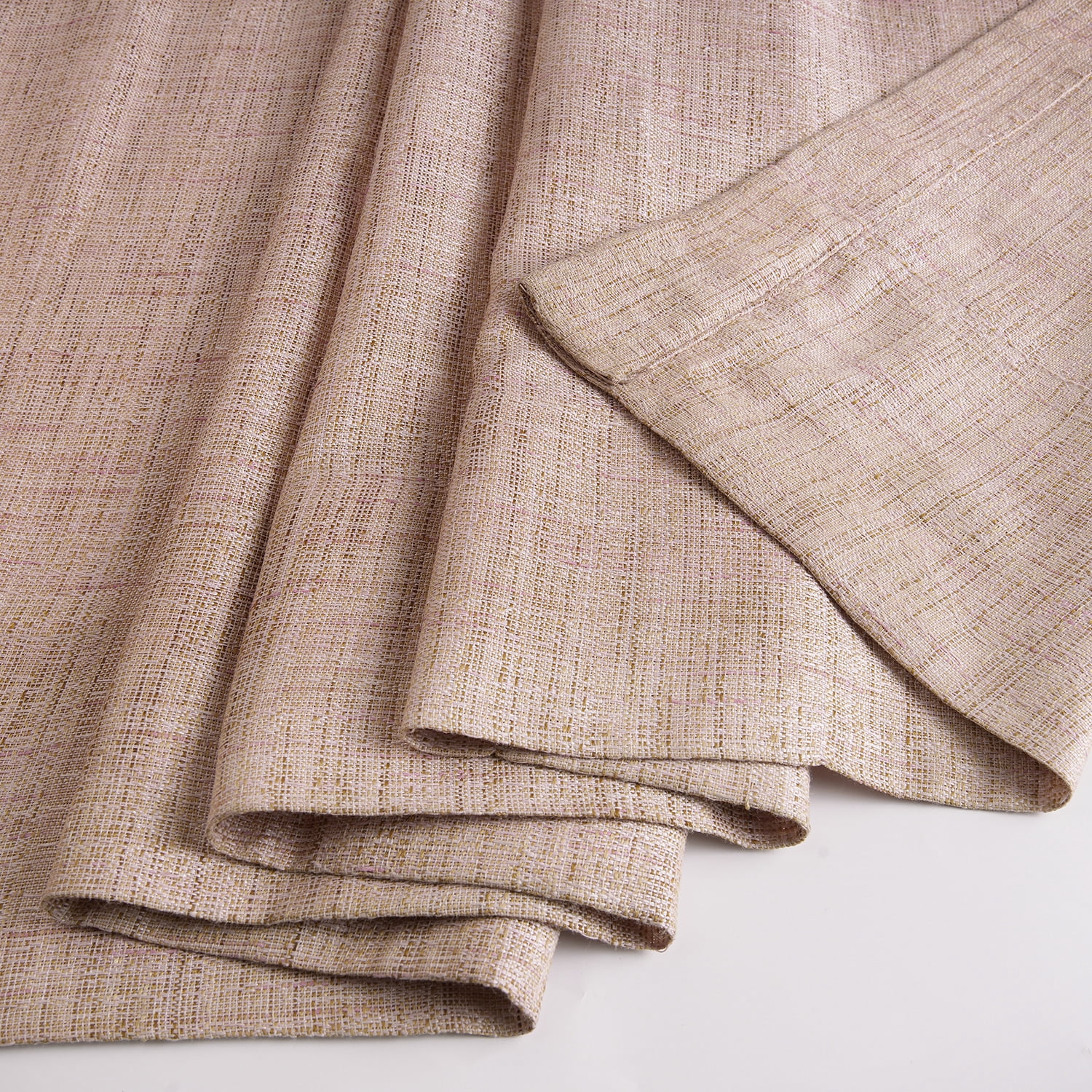 Half Price Drapes Pink Raw Linen Weave Light Filtering Curtains for Bedroom (2 Panel), 50W X 108L