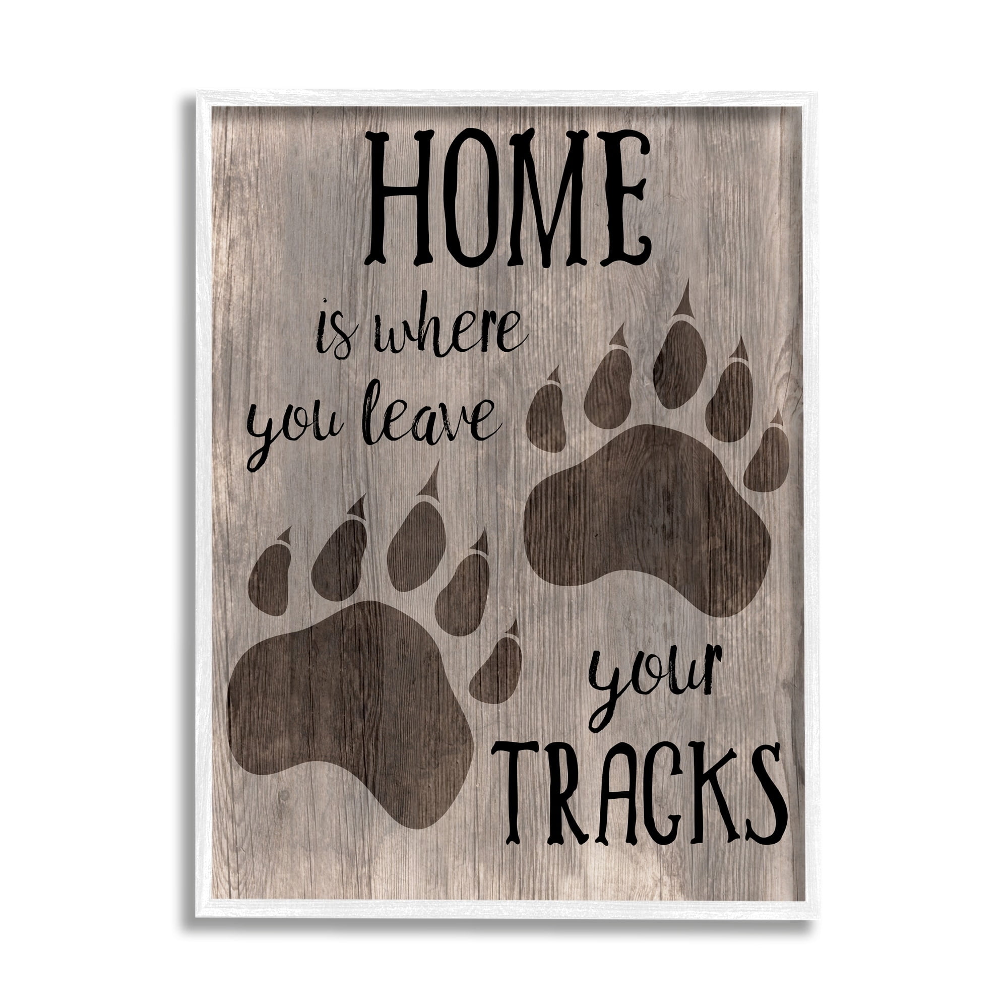 Stupell Industries Home's Where You Leave Tracks Bear Paw Print, 16 x 20, Design by CAD Designs