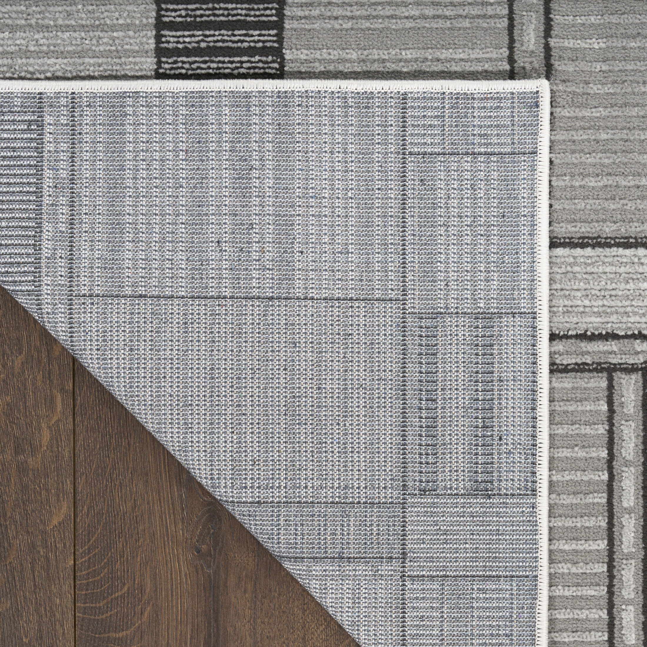 Nourison Nordic 2' x 6' Black Grey Modern Indoor Rug