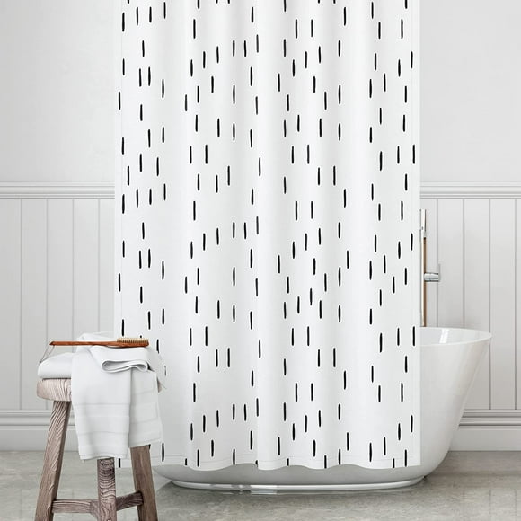 Jinsinto Shower Curtain Fabrics Mildew Proof, Gray White Raindrop for Bathroom, Antibacterial Polyester, Washable and Waterproof Shower Curtains, with Hooks 180 x 180 cm