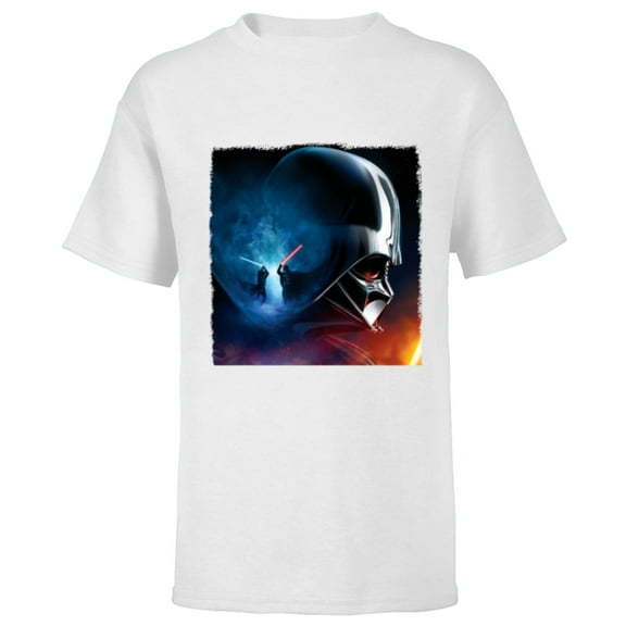 Star Wars Obi-Wan Kenobi vs Darth Vader - Short Sleeve T-Shirt for Kids - Customized-White