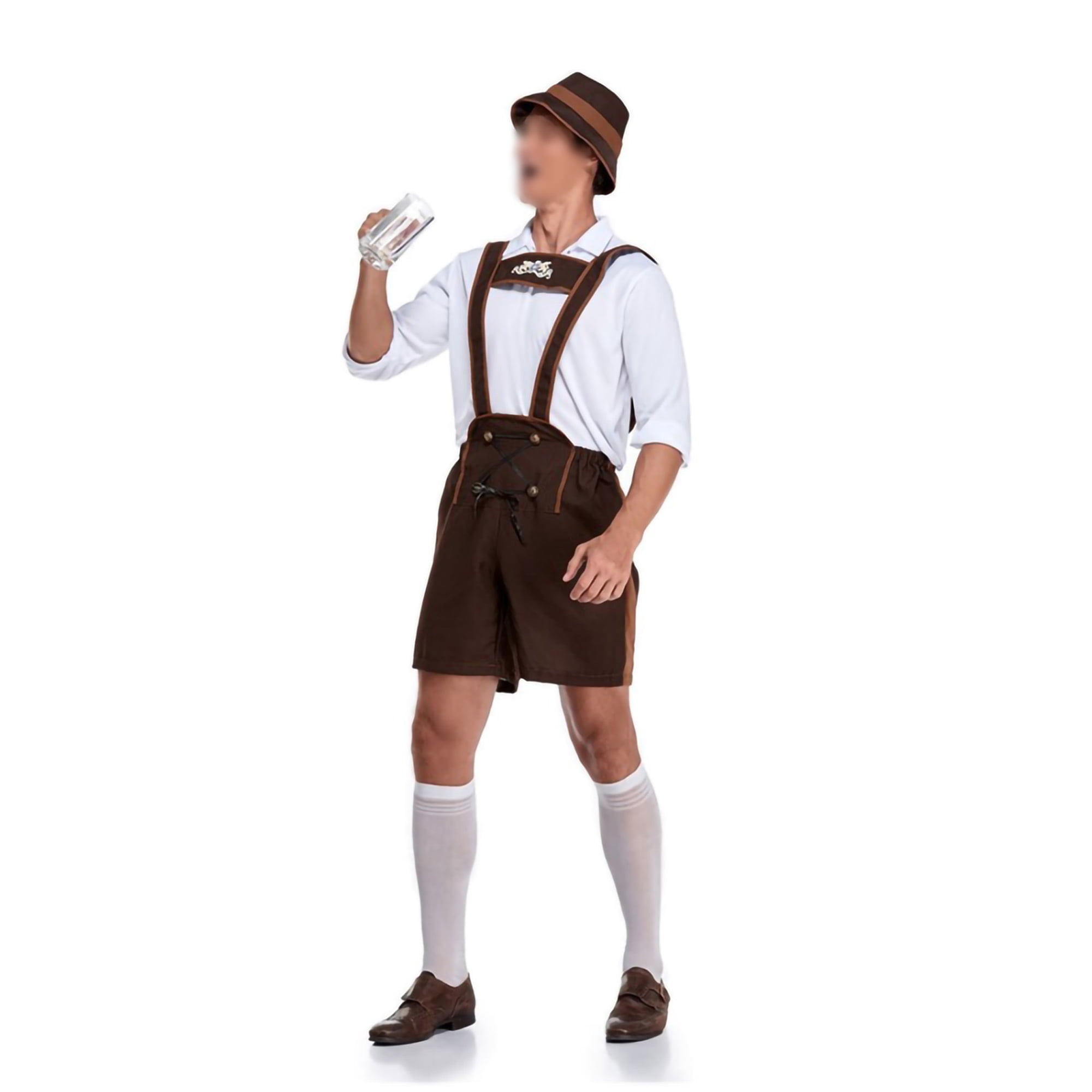 Fashnice Mens German Bavarian Sets Long Sleeve Lederhosen 3 Pieces Oktoberfest Outfits Casual Halloween Dress Up Beer Festival Suits Brown M Walmart