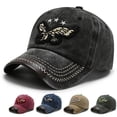 thumbnail image 2 of Gorra de béisbol de mezclilla lavada antigua retro de estilo coreano para hombres y mujeres, gorra de águila curva bordada de estilo callejero que combina con todo, de moda, 2 of 6