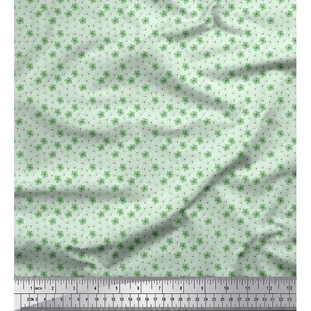 Soimoi Polyester Crepe Fabric Floral Shirting Print Sewing Fabric Yard 52 Inch Wide