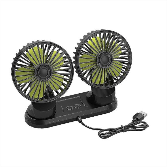 Dual Car Fan, Portable Vehicle Fan, Vehicle-mounted Usb Fan, 360 Rotat, Car Ing, Car Fan, Desk Fan With 3-speed