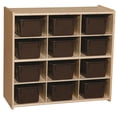 thumbnail image 1 of Contender C16122F Contender Baltic Birch 12-Cubby Storage Unit With Chocolate Tubs-Assembled, 1 of 1