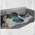 thumbnail image 6 of Animal Soft Flannel Fleece Throw Blanket, Cartoon Crocodile Sporty Muscular Manly Alligator Villian Image Print, Cozy Plush for Indoor and Outdoor Use, 50" x 70", Jade Green Blue, by Ambesonne, 6 of 6