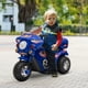 Aosom Enfants Moto Ride-on Moto Électrique pour les Enfants avec la Musique et les Boutons de Corne, Stable Conception 3 Roues, & Arrière Espace de Stockage, Bleu – image 4 sur 9