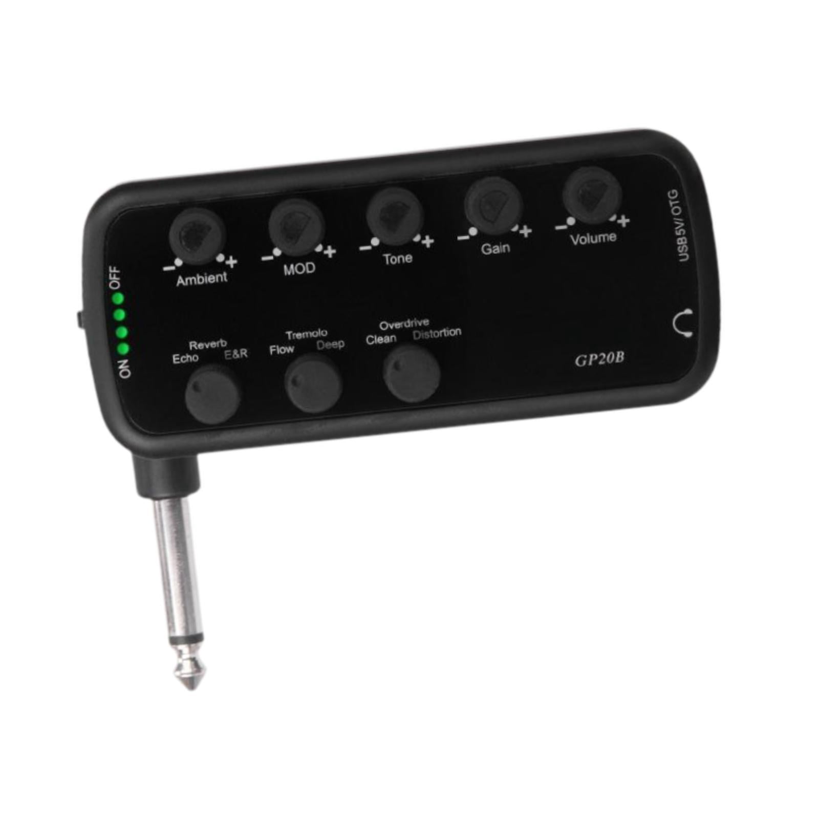 QccHieUs Bass Headphone Amp Built-in 3 Effects for Home Performances Studio Recording