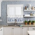 thumbnail image 6 of Blue Trees Kitchen Curtains and Valances Set, Rod Pocket Curtains Tier Farmhouse Window Curtains 36 Inch Length, Nature Pine Forest Plant Simple Rustic 3 Piece Kitchen Curtains Set, 6 of 6