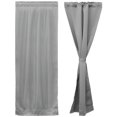thumbnail image 1 of MesaSe 2 Pcs Rideaux de Porte Polyester Occultants Rideaux de Fenêtre avec Embrasse Gris Foncé Draperies de Porte Assombrissantes 25x72 Pouces, 1 of 4