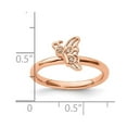 thumbnail image 2 of 2.5mm 925 Sterling Silver Stackable Pink Plated Butterfly Angel Wings With Dia. Ring Size 8 - Stackable Ring for Women, 2 of 2