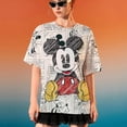 thumbnail image 2 of Camiseta estampada de Mickey Mouse de Disney para mujer, top de manga corta, disfraz de calle, divertida, Y2k, cara grande, verano, 2 of 5