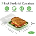 thumbnail image 2 of 3 recipientes para sándwiches, almacenamiento de sándwiches de silicona para loncheras, sin BPA, a prueba de fugas, soporte para sándwiches reutilizable para frutas, 2 of 5