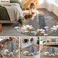 thumbnail image 5 of Round Rug 6Ft Washable Non-Slip, Brown Grey Floral Circle Area Rugs for Living Room Bedroom, Spring Summer Botanical Vintage Indoor Floor Mats Carpet Runner for Home Decor Aesthetic, 5 of 8