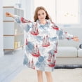 thumbnail image 5 of joogoo Wearable Blanket Hoodie for Watercolor Sailboats Flannel Sherpa Pocket 3-14 YR S, 5 of 7