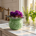 thumbnail image 3 of EFISPSS Hand-Patted Glaze Self Watering Ceramic Planter with Inner Clay Pot, 6 Inch Sage Green African Violet Pots, Easy Care Indoor Plant Pot for Home Decor, 3 of 8