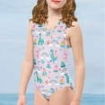 thumbnail image 6 of FOR U DESIGNS Dinosaur Rainbow Girls Swimsuit One Piece Size 9-10 Years Adorable Sleeveless Bathing Suit for Beach Swimming Pool Quick Dry Activewear, 6 of 8